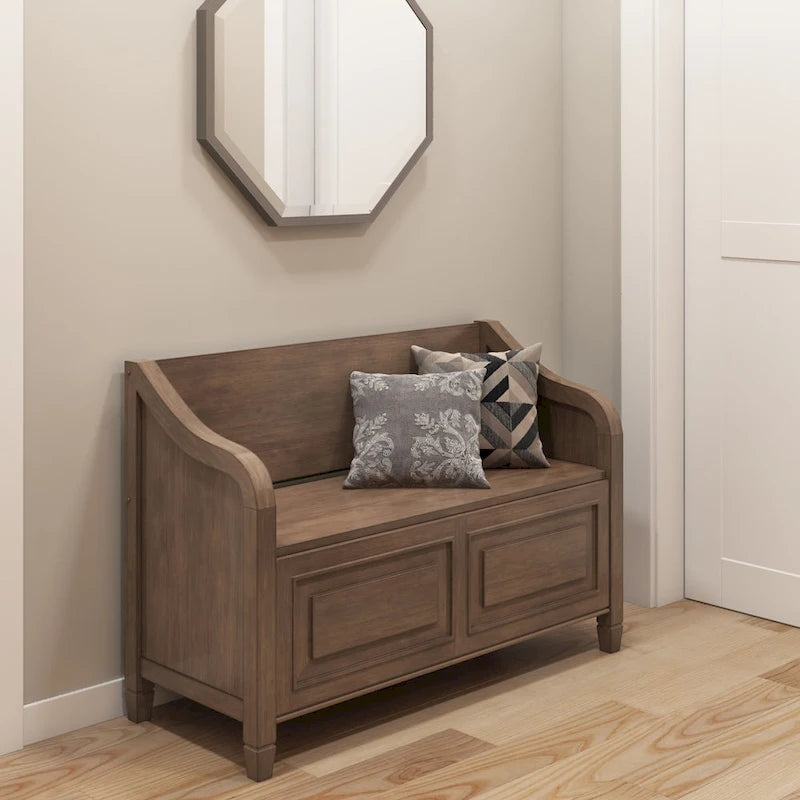 WYNDENHALL Hampshire Banc de rangement traditionnel en bois massif de 42 pouces de large pour entrée - 42 L x 18 P x 29,5 H