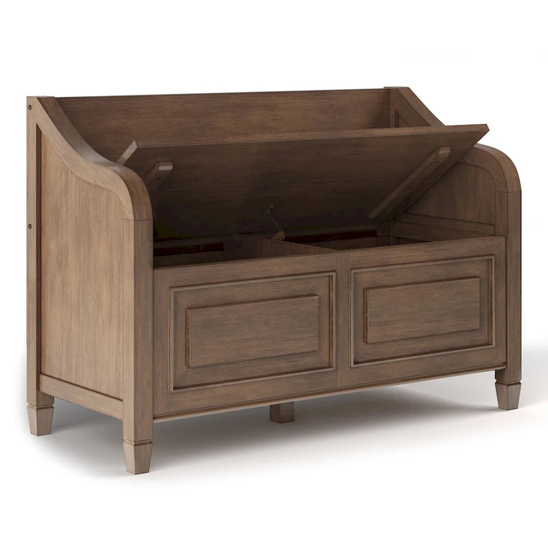 WYNDENHALL Hampshire Banc de rangement traditionnel en bois massif de 42 pouces de large pour entrée - 42 L x 18 P x 29,5 H