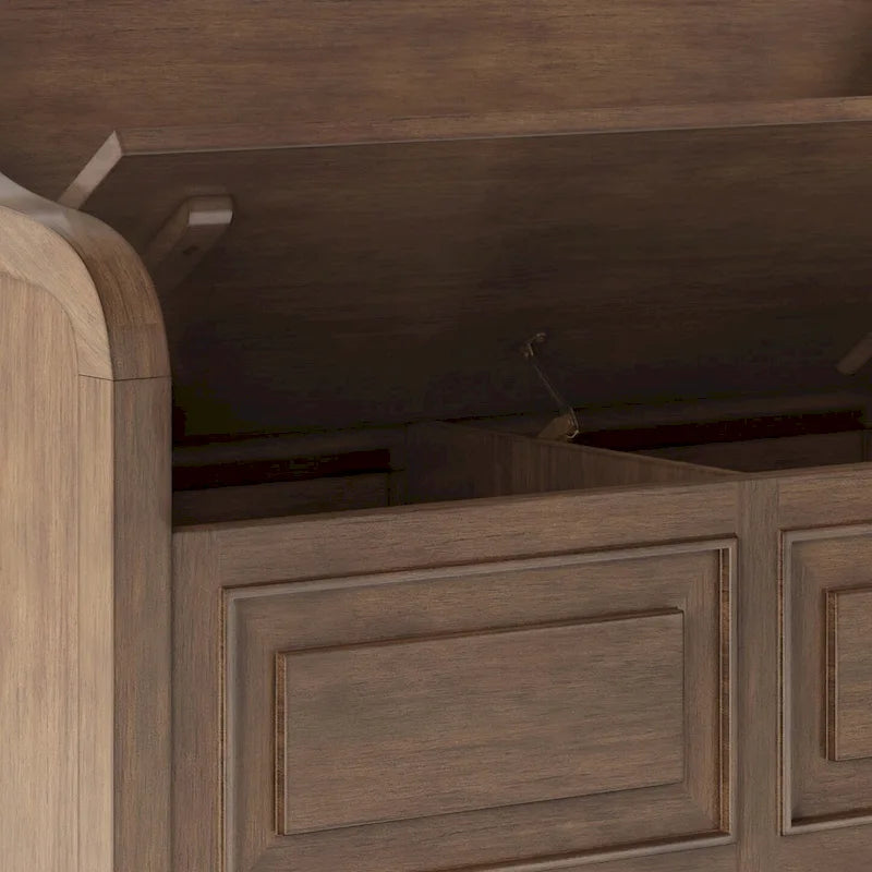 WYNDENHALL Hampshire Banc de rangement traditionnel en bois massif de 42 pouces de large pour entrée - 42 L x 18 P x 29,5 H