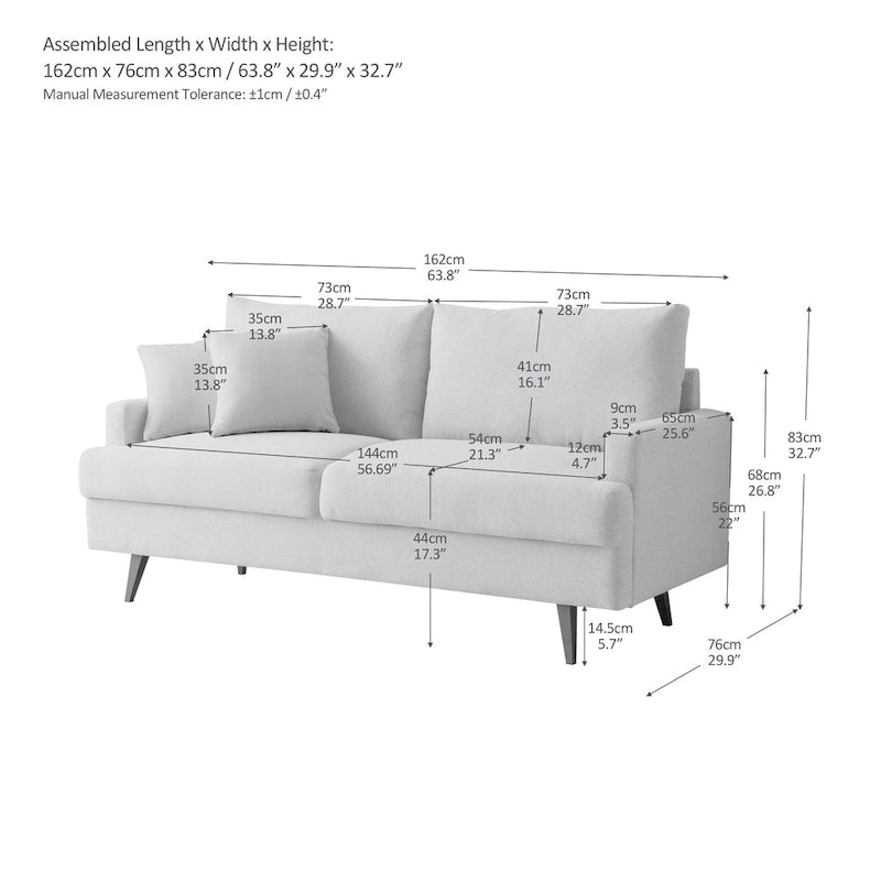 Causeuse capitonnée en tissu, canapé moderne pour salon, chambre, appartement
