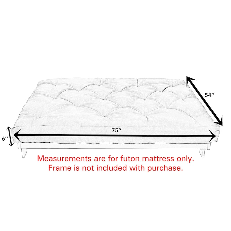 Matelas futon Trupedic pleine grandeur de 6 po sans cadre (matelas seulement)