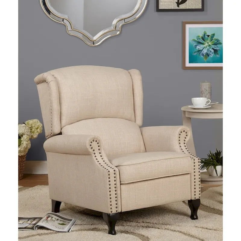 Fauteuil inclinable à oreilles rembourré Simple Living