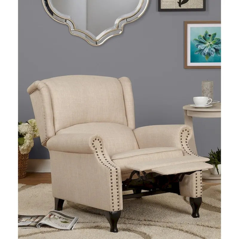 Fauteuil inclinable à oreilles rembourré Simple Living