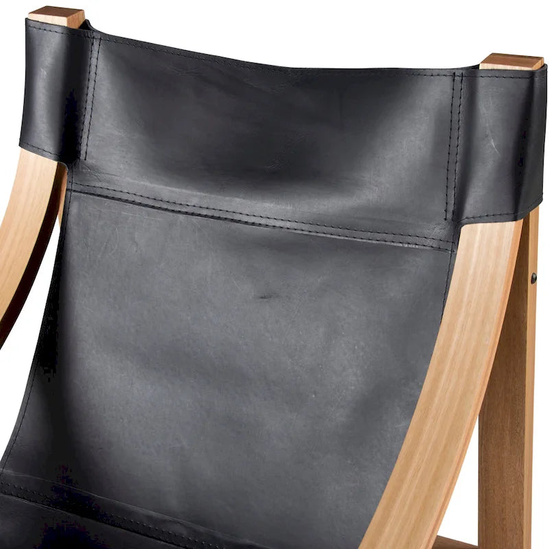 Fauteuil d'appoint Steve Silver Logan en cuir pleine fleur et bois massif à sangles
