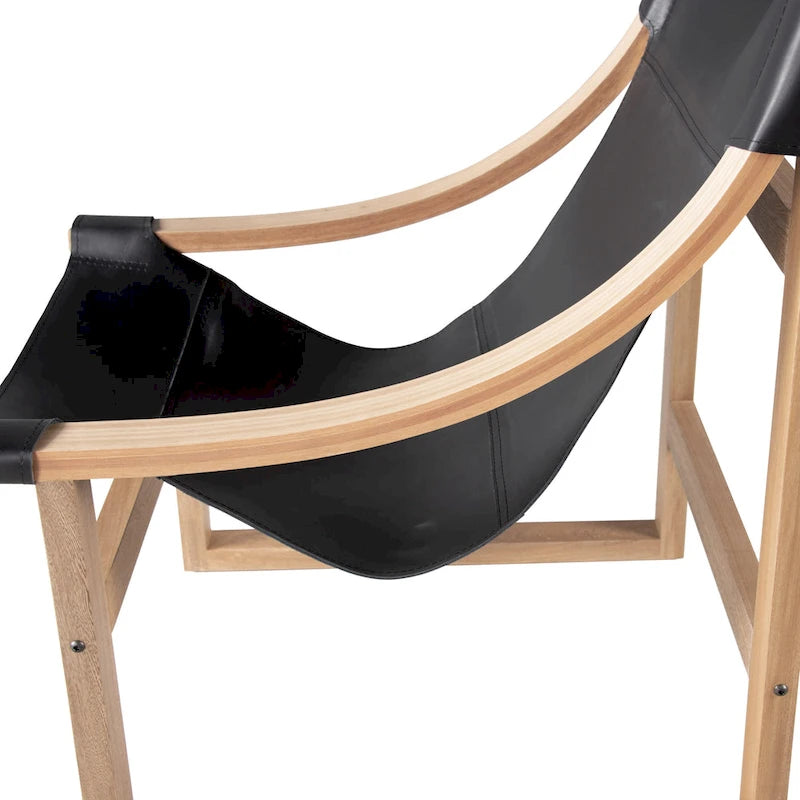 Fauteuil d'appoint Steve Silver Logan en cuir pleine fleur et bois massif à sangles