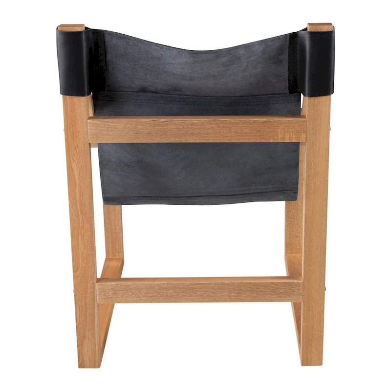Fauteuil d'appoint Steve Silver Logan en cuir pleine fleur et bois massif à sangles
