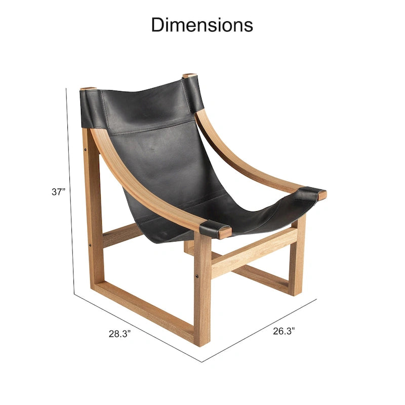 Fauteuil d'appoint Steve Silver Logan en cuir pleine fleur et bois massif à sangles