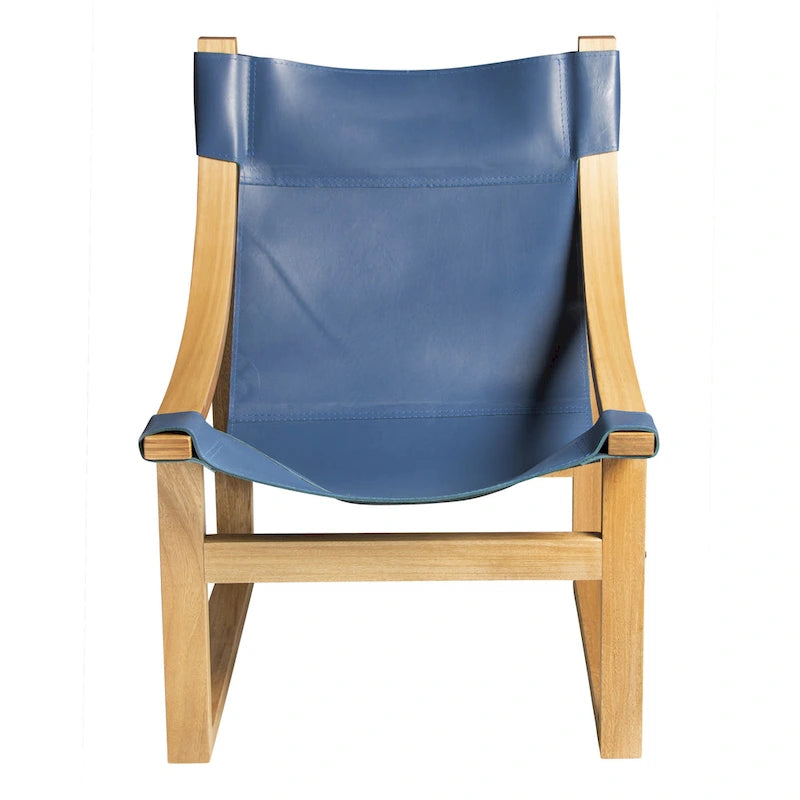 Fauteuil d'appoint Steve Silver Logan en cuir pleine fleur et bois massif à sangles