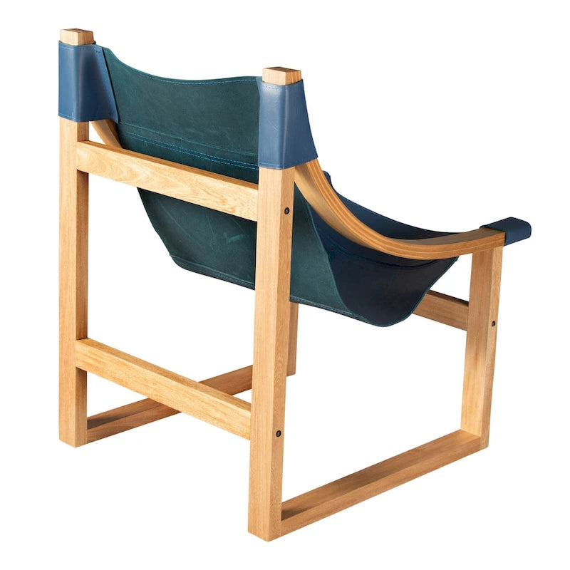 Fauteuil d'appoint Steve Silver Logan en cuir pleine fleur et bois massif à sangles