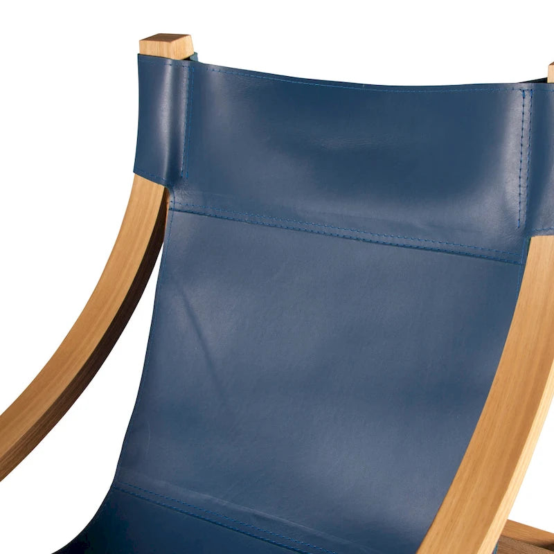 Fauteuil d'appoint Steve Silver Logan en cuir pleine fleur et bois massif à sangles