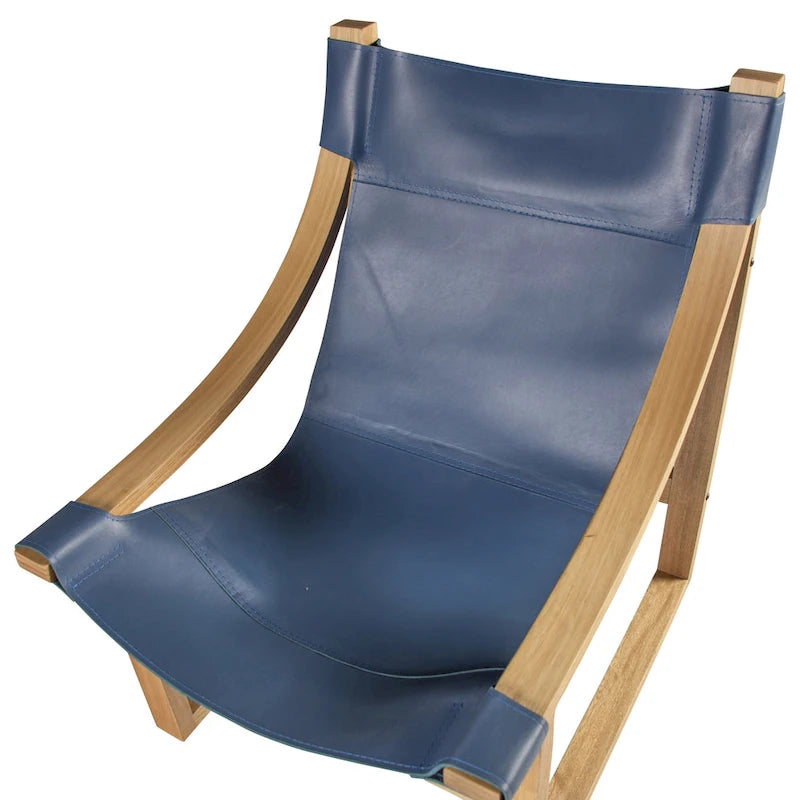 Fauteuil d'appoint Steve Silver Logan en cuir pleine fleur et bois massif à sangles
