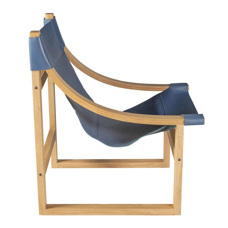 Fauteuil d'appoint Steve Silver Logan en cuir pleine fleur et bois massif à sangles