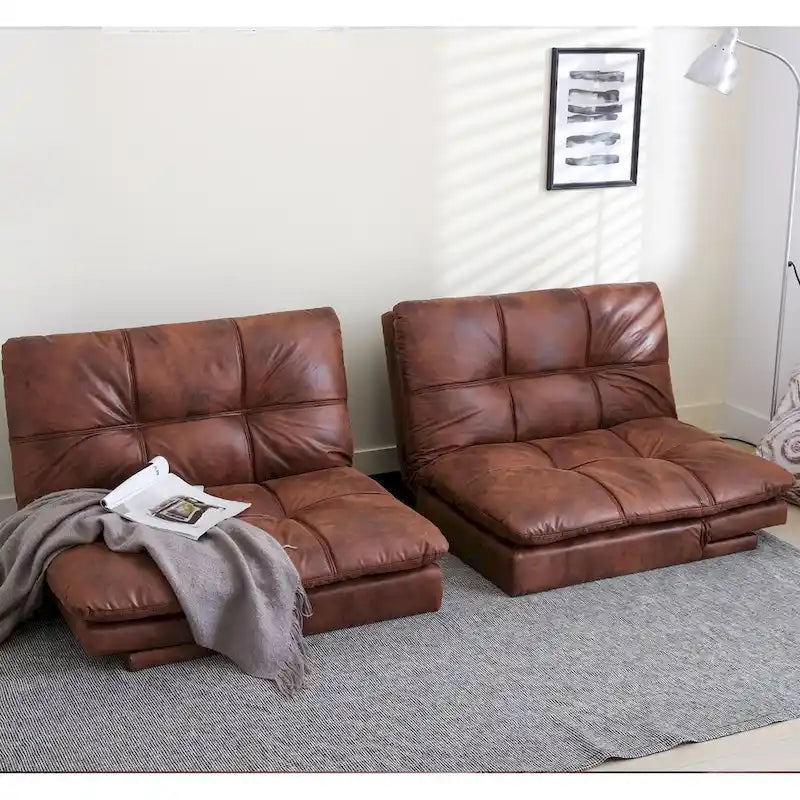 Canapé Futon Convertible, Lit Futon en Similicuir, Meuble Canapé-Lit pour Petits Espaces, Dortoir, Salon
