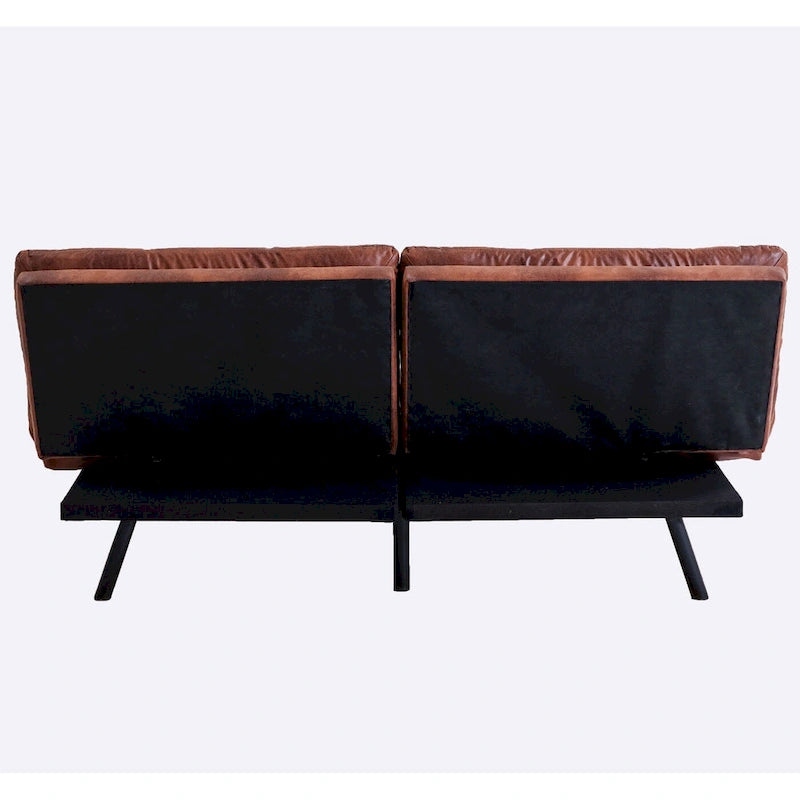 Canapé Futon Convertible, Lit Futon en Similicuir, Meuble Canapé-Lit pour Petits Espaces, Dortoir, Salon