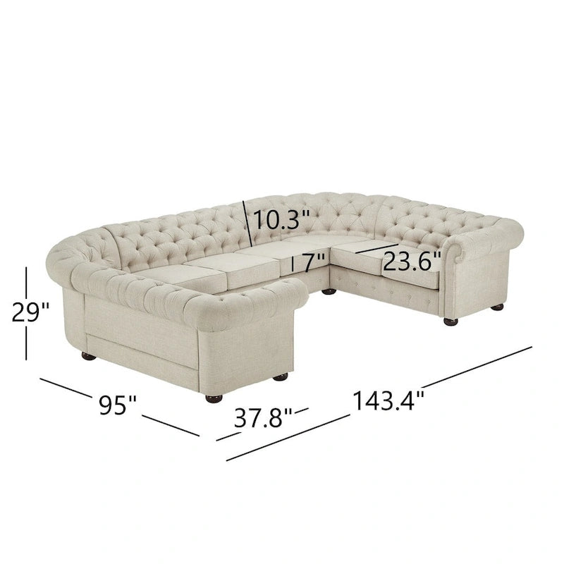 Canapé d'angle en U Chesterfield Knightsbridge par iNSPIRE Q Artisan