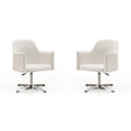Fauteuil pivotant réglable en hauteur en similicuir chromé Pelo de Manhattan Comfort (lot de 2)