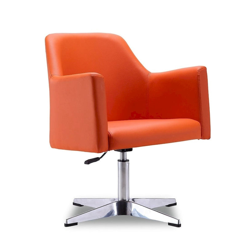 Fauteuil pivotant réglable en hauteur en similicuir chromé Pelo de Manhattan Comfort (lot de 2)