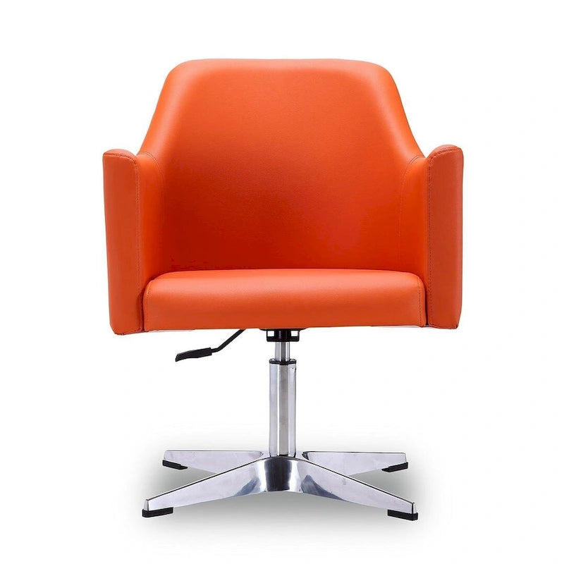 Fauteuil pivotant réglable en hauteur en similicuir chromé Pelo de Manhattan Comfort (lot de 2)