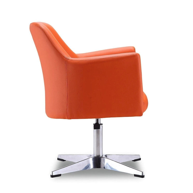 Fauteuil pivotant réglable en hauteur en similicuir chromé Pelo de Manhattan Comfort (lot de 2)