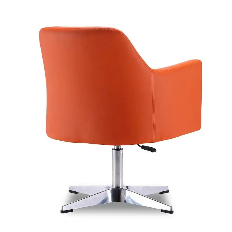 Fauteuil pivotant réglable en hauteur en similicuir chromé Pelo de Manhattan Comfort (lot de 2)