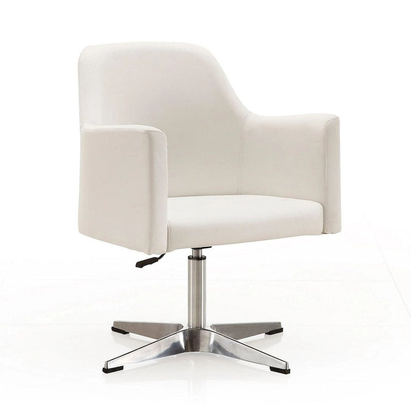 Fauteuil pivotant réglable en hauteur en similicuir chromé Pelo de Manhattan Comfort (lot de 2)