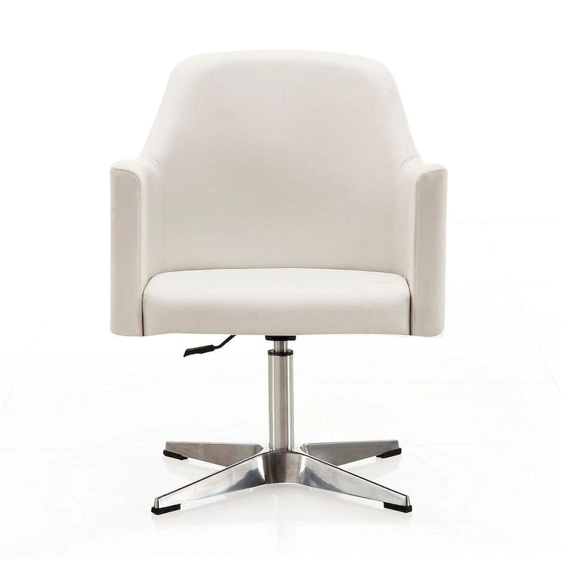 Fauteuil pivotant réglable en hauteur en similicuir chromé Pelo de Manhattan Comfort (lot de 2)