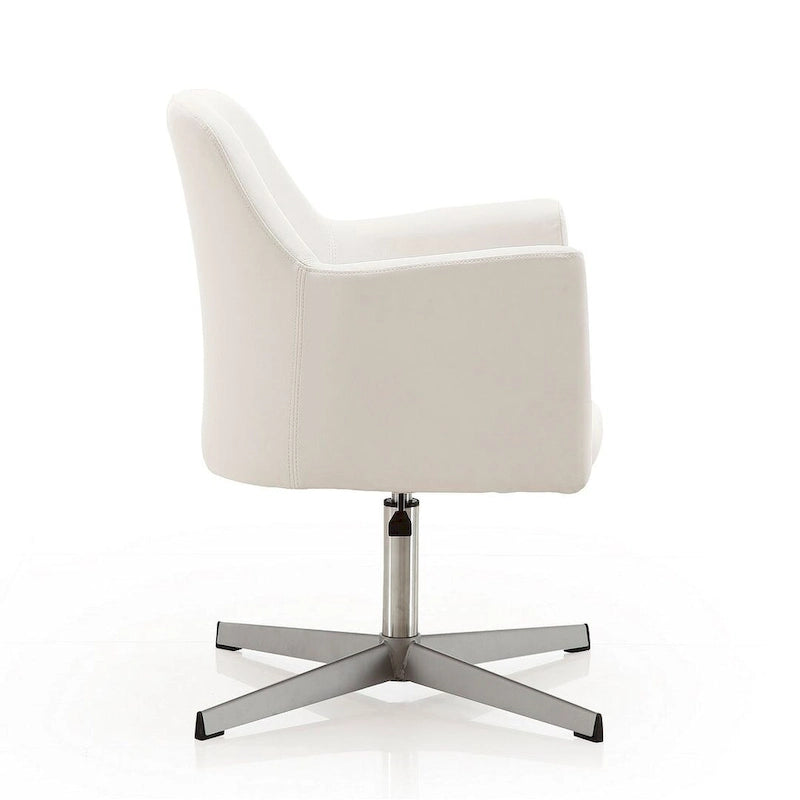 Fauteuil pivotant réglable en hauteur en similicuir chromé Pelo de Manhattan Comfort (lot de 2)