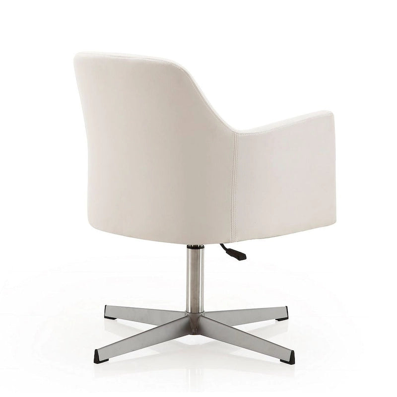 Fauteuil pivotant réglable en hauteur en similicuir chromé Pelo de Manhattan Comfort (lot de 2)