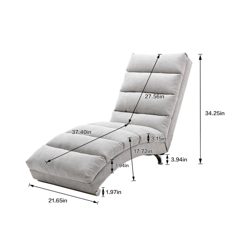 Chaise longue en lin pour intérieur, longue banquette moderne pour bureau ou salon