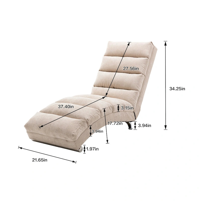 Chaise longue en lin pour intérieur, longue banquette moderne pour bureau ou salon