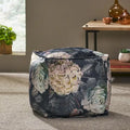 Pouf cubique en tissu à motif floral de taille moyenne traditionnel Reigle par Christopher Knight Home