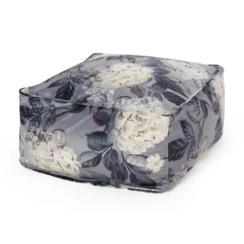 Pouf cubique en tissu à motif floral de taille moyenne traditionnel Reigle par Christopher Knight Home