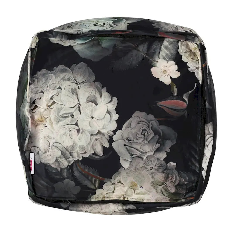 Pouf cubique en tissu à motif floral de taille moyenne traditionnel Reigle par Christopher Knight Home
