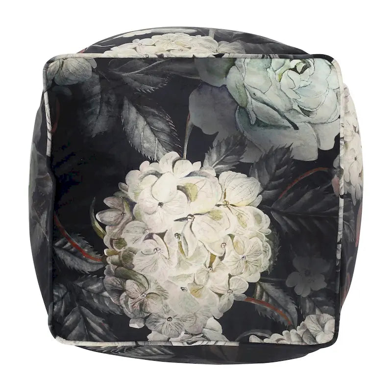 Pouf cubique en tissu à motif floral de taille moyenne traditionnel Reigle par Christopher Knight Home