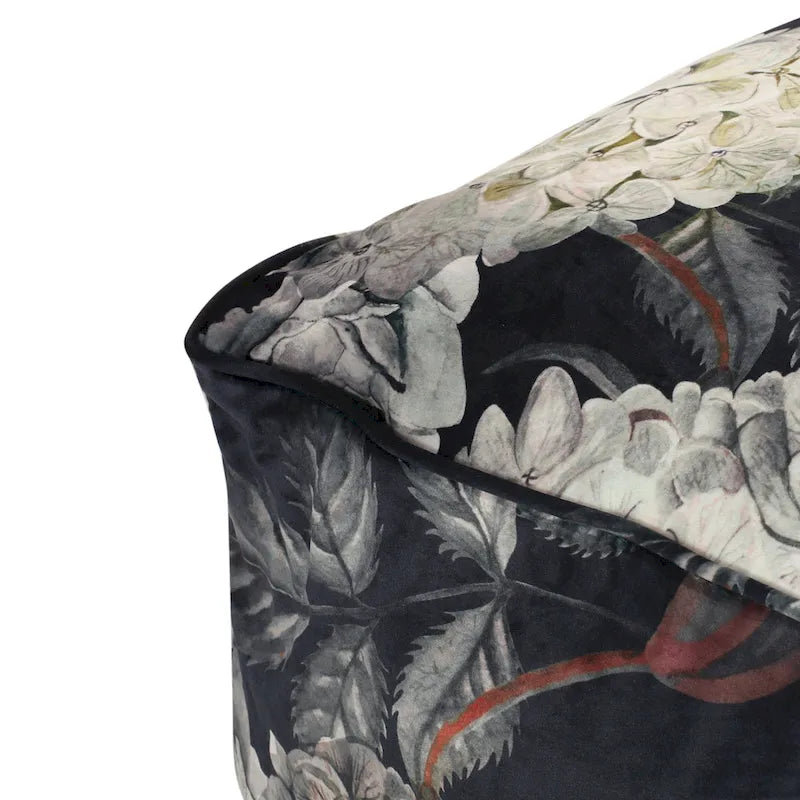 Pouf cubique en tissu à motif floral de taille moyenne traditionnel Reigle par Christopher Knight Home