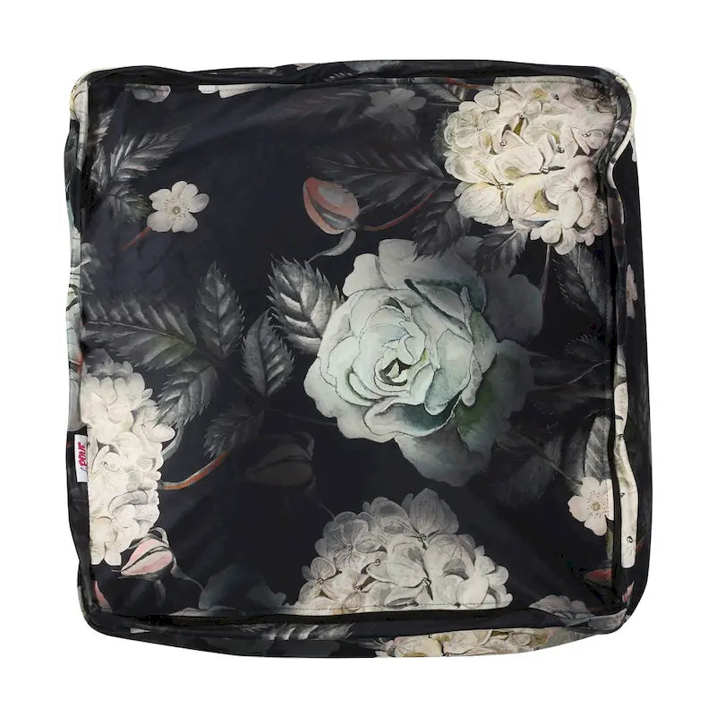 Pouf cubique en tissu à motif floral de taille moyenne traditionnel Reigle par Christopher Knight Home