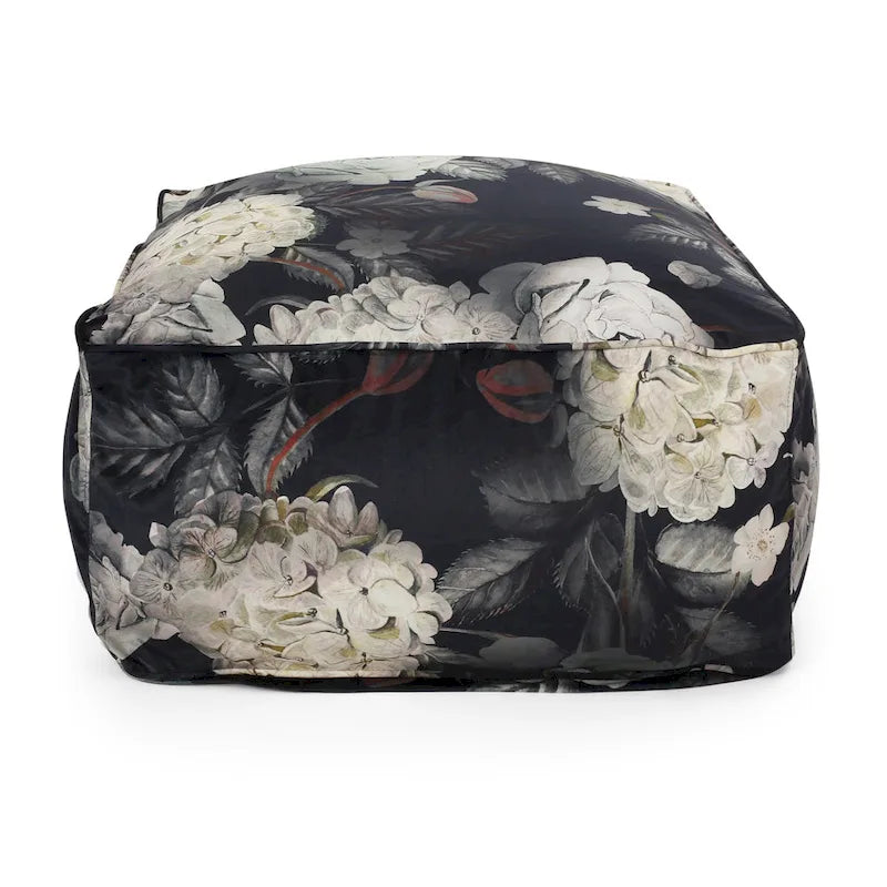 Pouf cubique en tissu à motif floral de taille moyenne traditionnel Reigle par Christopher Knight Home