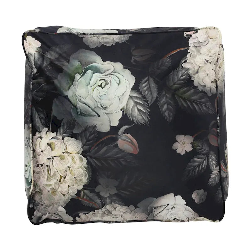 Pouf cubique en tissu à motif floral de taille moyenne traditionnel Reigle par Christopher Knight Home