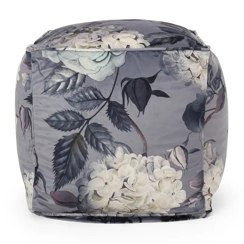 Pouf cubique en tissu à motif floral de taille moyenne traditionnel Reigle par Christopher Knight Home