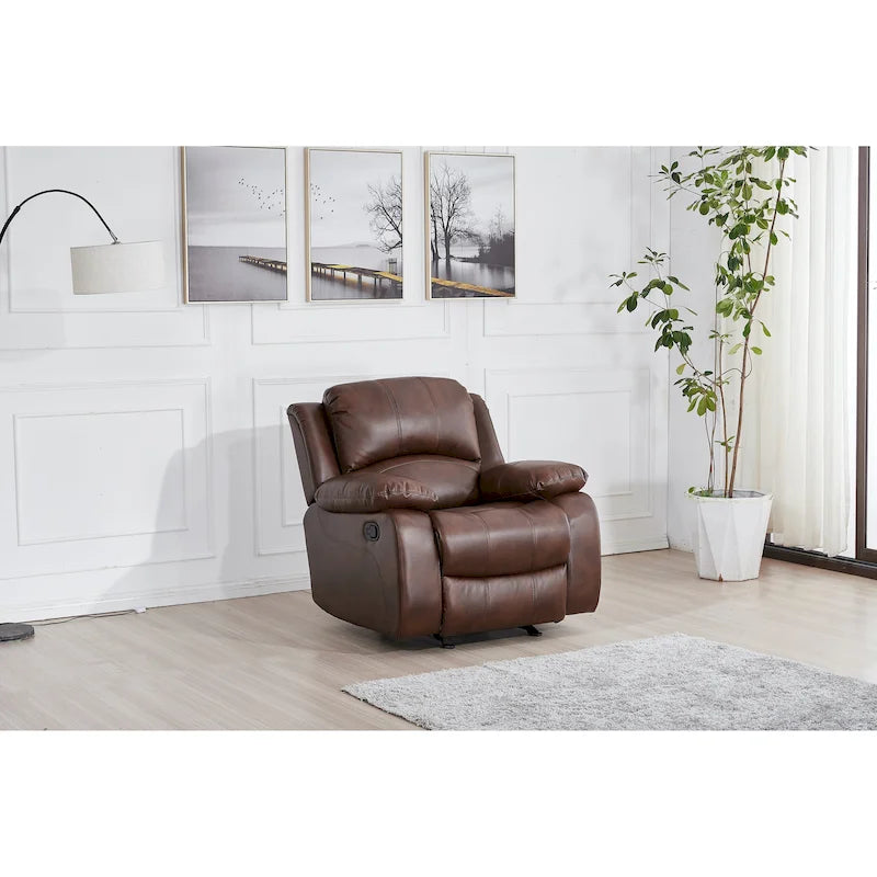 Fauteuil inclinable planeur une place manuel en cuir reconstitué 8018