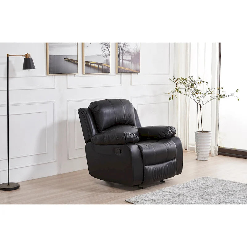 Fauteuil inclinable planeur une place manuel en cuir reconstitué 8018