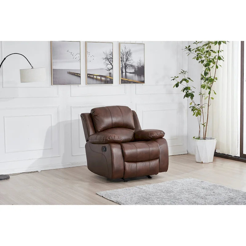 Fauteuil inclinable planeur une place manuel en cuir reconstitué 8018