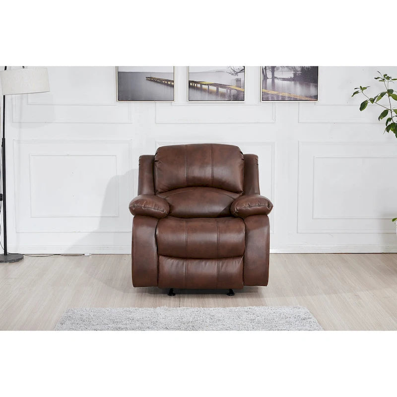 Fauteuil inclinable planeur une place manuel en cuir reconstitué 8018