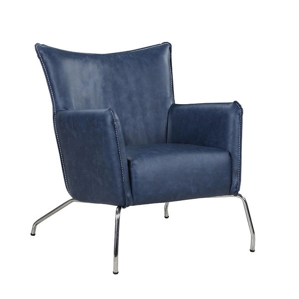 Fauteuil d'appoint Somette bleu avec cadre en acier
