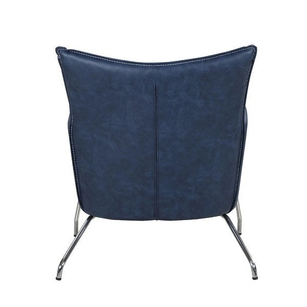 Fauteuil d'appoint Somette bleu avec cadre en acier