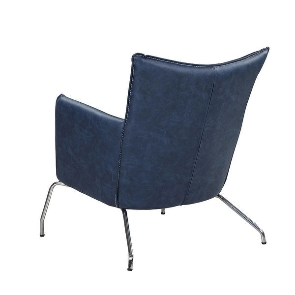 Fauteuil d'appoint Somette bleu avec cadre en acier