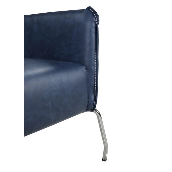 Fauteuil d'appoint Somette bleu avec cadre en acier