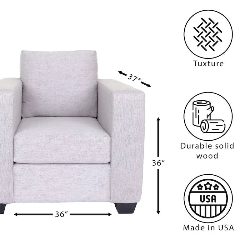 Coast to Coast Sofas Fauteuil contemporain Tissu polyester Cadre en bois massif Rembourré