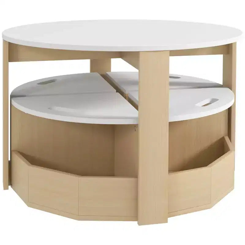 Ensemble Table et Chaises Qaba pour Enfants, Ensemble de 5 Pièces avec Rangement pour Table et Chaises pour Tout-Petits, Idéal pour l'Art, l'Artisanat, le Dessin, la Salle de Jeux, la Salle de Classe, la Crèche