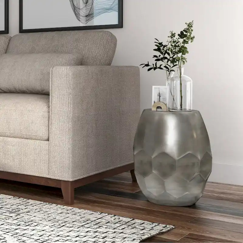 WYNDENHALL Cristy Table d'appoint en métal de 16 pouces de large, style industriel, entièrement assemblée - 16 L x 16 P x 19,5 H